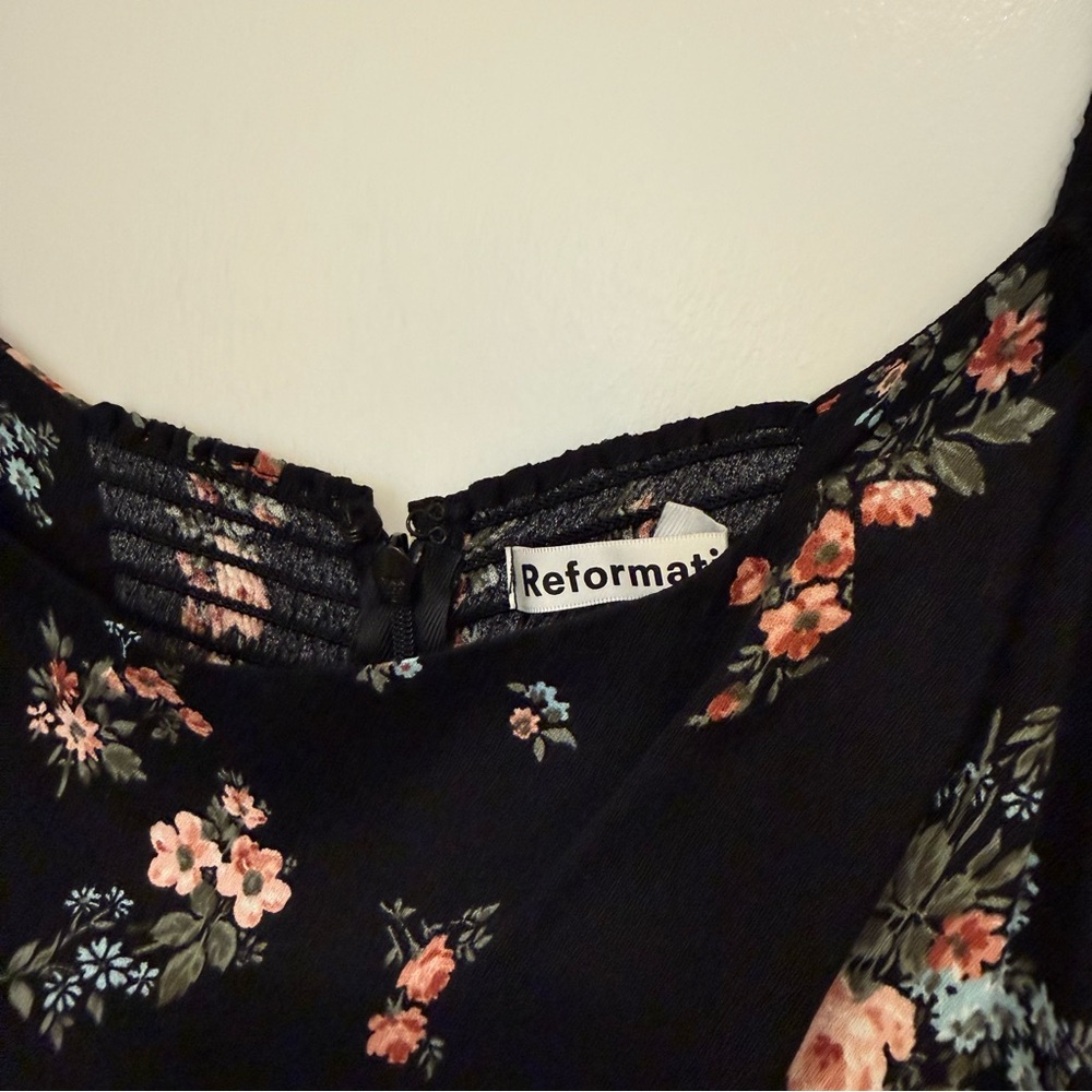 Reformation Mica Floral Square-Neck Midi Dress - Picture 7 of 9